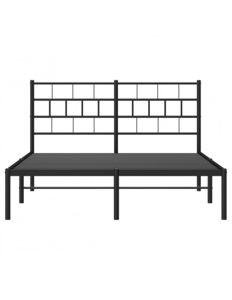 Giroletto con Testiera in Metallo Nero 150x200 cm