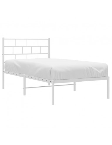 Giroletto con Testiera Metallo Bianco 75x190 cm