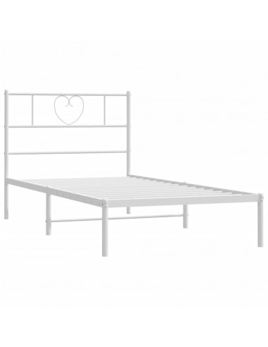 Giroletto con Testiera Metallo Bianco 100x190 cm