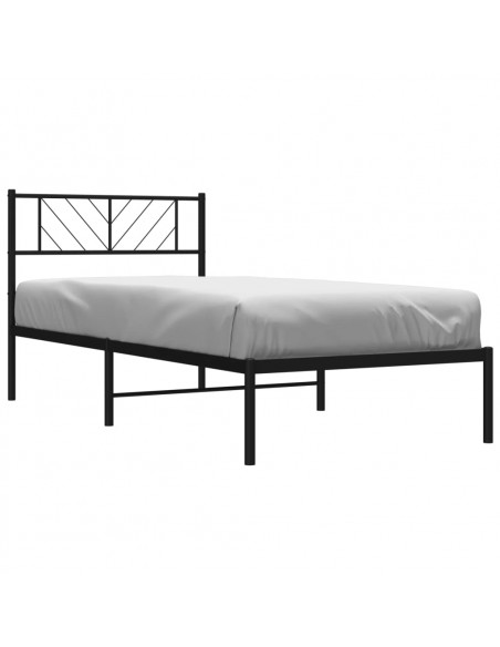 Giroletto con Testiera in Metallo Nero 100x190 cm