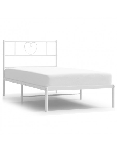 Giroletto con Testiera Metallo Bianco 90x200 cm