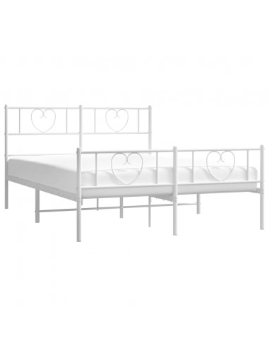 Giroletto con Testiera e Pediera Metallo Bianco 140x190 cm