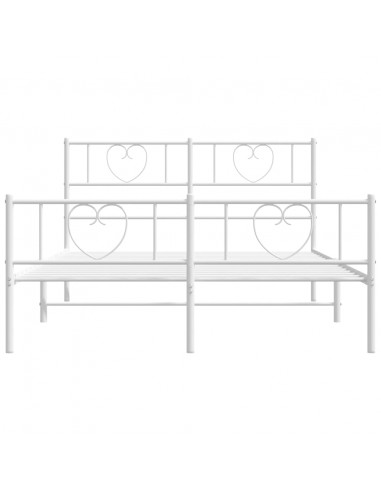 Giroletto con Testiera e Pediera Metallo Bianco 140x190 cm