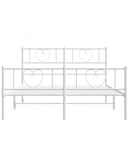 Giroletto con Testiera e Pediera Metallo Bianco 140x190 cm