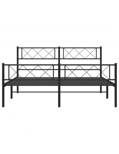 Giroletto con Testiera e Pediera Metallo Nero 120x200 cm