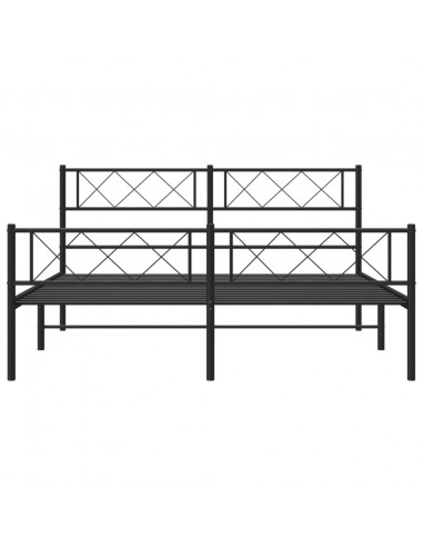 Giroletto con Testiera e Pediera Metallo Nero 120x190 cm