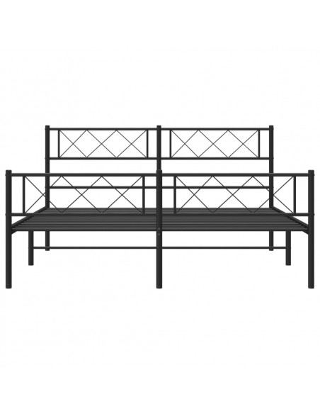 Giroletto con Testiera e Pediera Metallo Nero 120x190 cm