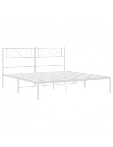 Giroletto con Testiera Metallo Bianco 140x200 cm