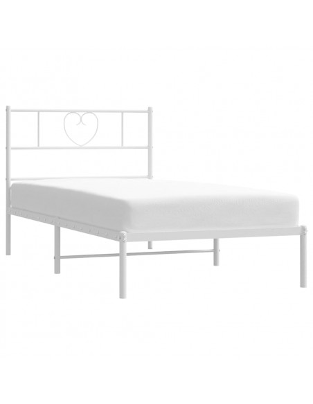 Giroletto con Testiera Metallo Bianco 75x190 cm