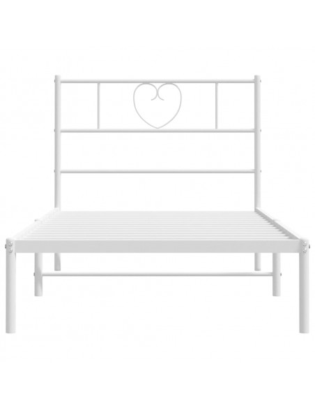 Giroletto con Testiera Metallo Bianco 75x190 cm