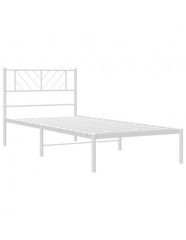 Giroletto con Testiera Metallo Bianco 90x190 cm