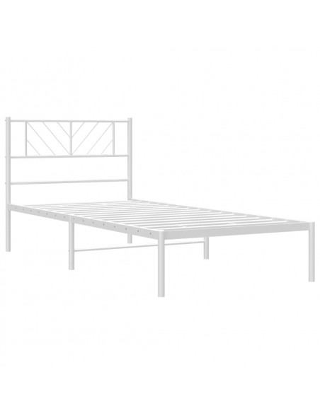 Giroletto con Testiera Metallo Bianco 90x190 cm