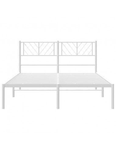 Giroletto con Testiera in Metallo Bianco 120x200 cm