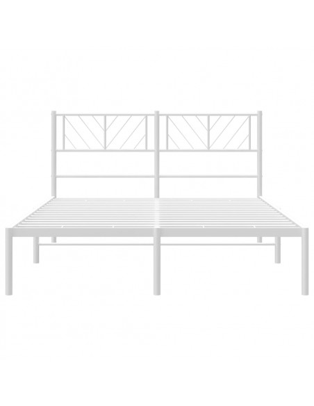 Giroletto con Testiera in Metallo Bianco 120x200 cm