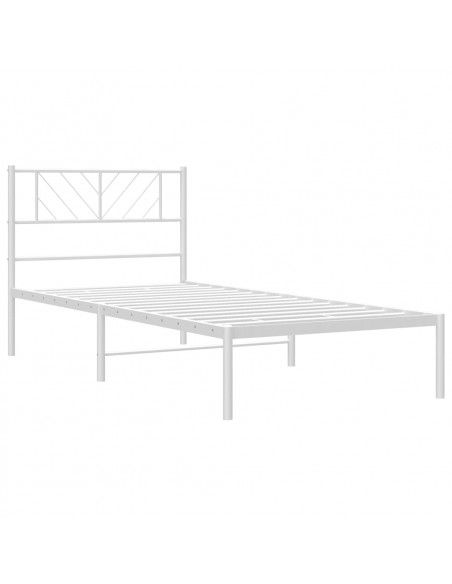Giroletto con Testiera Metallo Bianco 80x200 cm