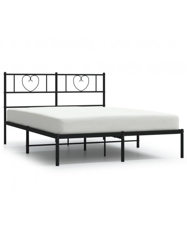 Giroletto con Testiera in Metallo Nero 135x190 cm