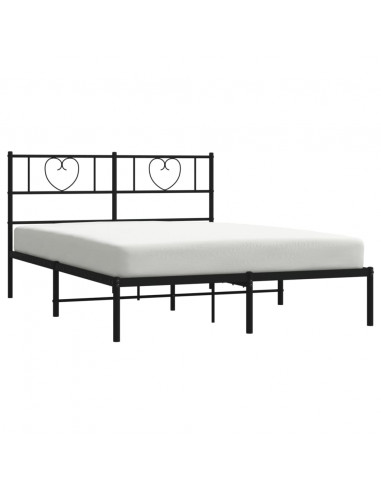 Giroletto con Testiera in Metallo Nero 135x190 cm