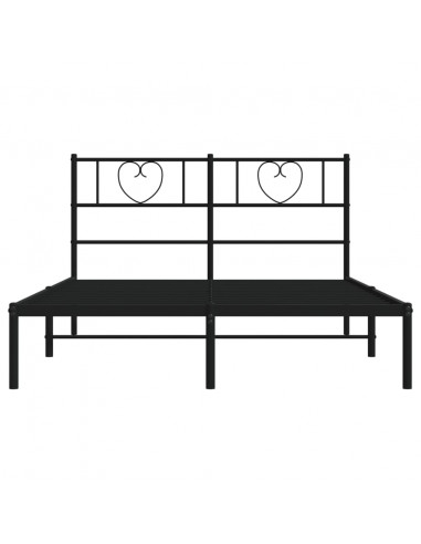 Giroletto con Testiera in Metallo Nero 135x190 cm