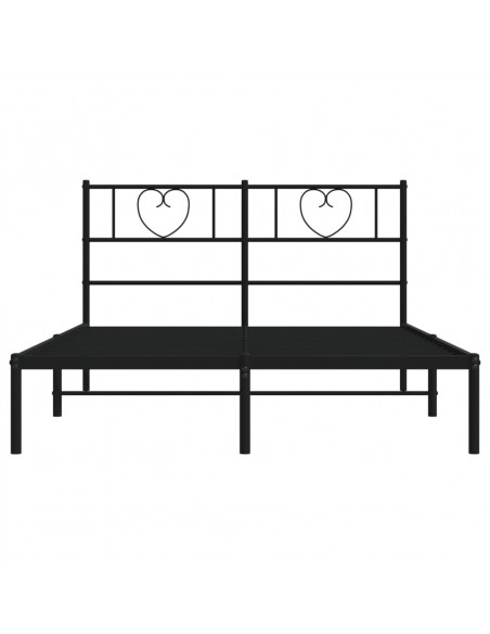Giroletto con Testiera in Metallo Nero 135x190 cm