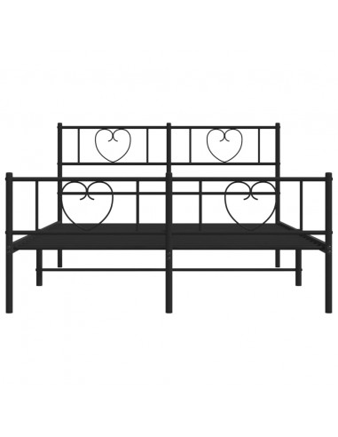 Giroletto con Testiera e Pediera Metallo Nero 135x190 cm