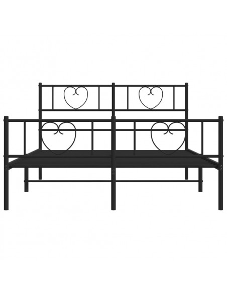 Giroletto con Testiera e Pediera Metallo Nero 135x190 cm