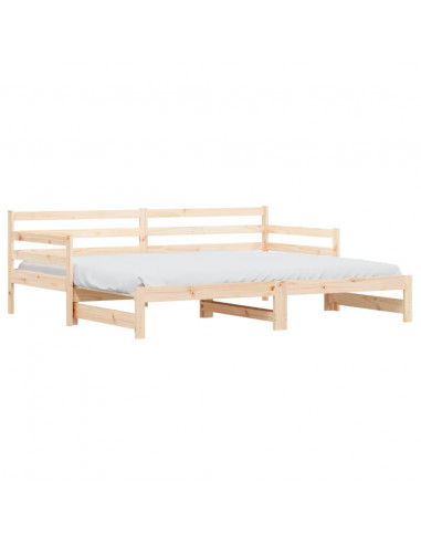 Divano Letto con Letto Estraibile 90x200cm Legno Massello Pino
