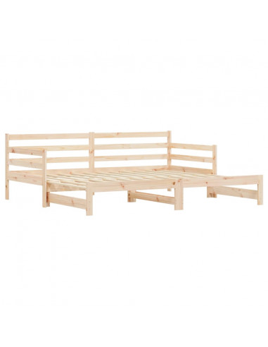 Divano Letto con Letto Estraibile 90x200cm Legno Massello Pino