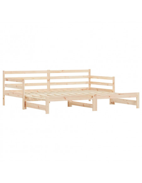 Divano Letto con Letto Estraibile 90x200cm Legno Massello Pino
