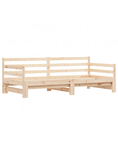 Divano Letto con Letto Estraibile 90x200cm Legno Massello Pino