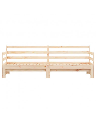 Divano Letto con Letto Estraibile 90x200cm Legno Massello Pino