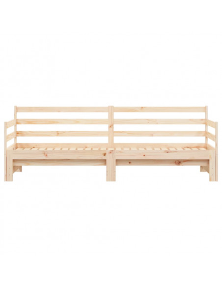 Divano Letto con Letto Estraibile 90x200cm Legno Massello Pino