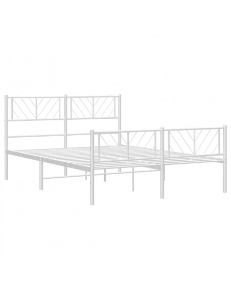 Giroletto con Testiera e Pediera Metallo Bianco 120x190 cm