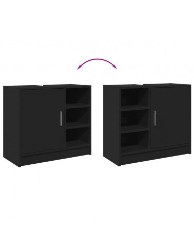 Mobile Lavabo Nero 63x29x55 cm in Truciolato