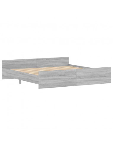 Giroletto con Testiera e Pediera Grigio Sonoma 180x200 cm