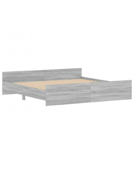Giroletto con Testiera e Pediera Grigio Sonoma 180x200 cm