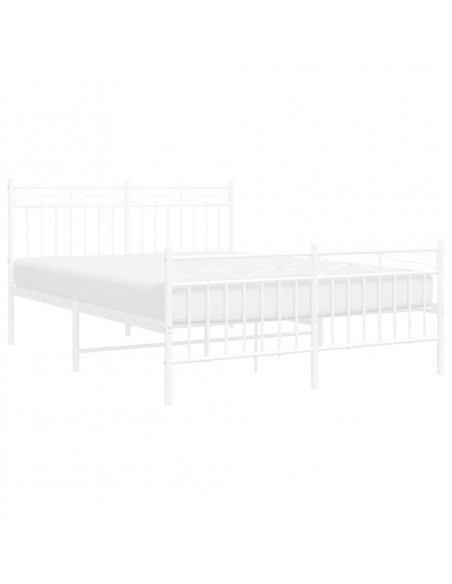 Giroletto con Testiera e Pediera Metallo Bianco 140x190 cm