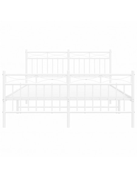 Giroletto con Testiera e Pediera Metallo Bianco 140x190 cm