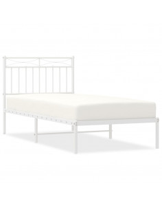 Giroletto con Testiera Metallo Bianco 90x190 cm 2