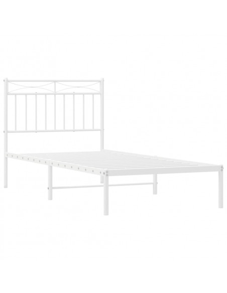 Giroletto con Testiera Metallo Bianco 90x190 cm