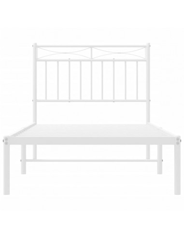 Giroletto con Testiera Metallo Bianco 90x190 cm