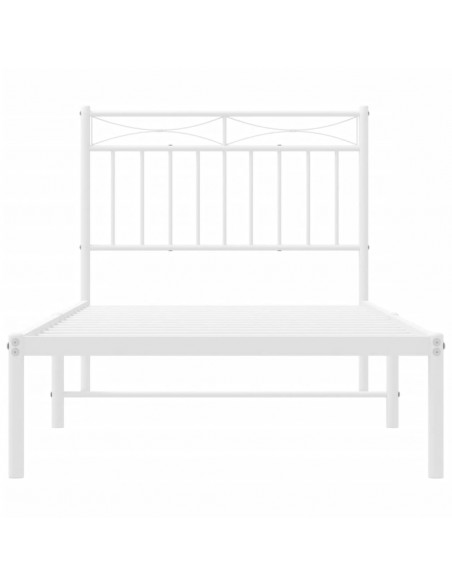 Giroletto con Testiera Metallo Bianco 90x190 cm