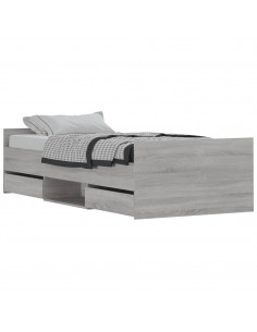 Giroletto con Testiera e Pediera Grigio Sonoma 90x200 cm 2