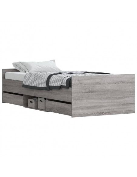 Giroletto con Testiera e Pediera Grigio Sonoma 90x200 cm