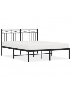 Giroletto con Testiera in Metallo Nero 135x190 cm 2