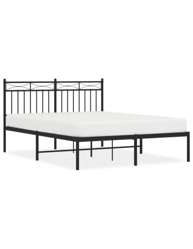 Giroletto con Testiera in Metallo Nero 135x190 cm