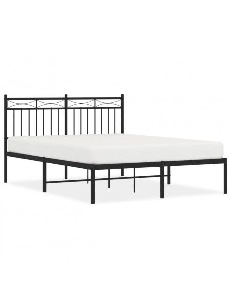 Giroletto con Testiera in Metallo Nero 135x190 cm