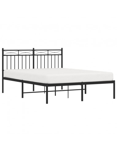 Giroletto con Testiera in Metallo Nero 135x190 cm