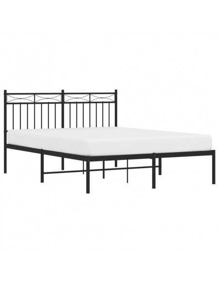 Giroletto con Testiera in Metallo Nero 135x190 cm