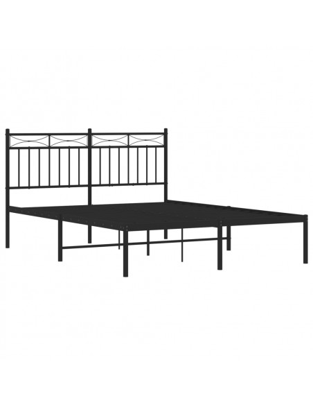 Giroletto con Testiera in Metallo Nero 135x190 cm