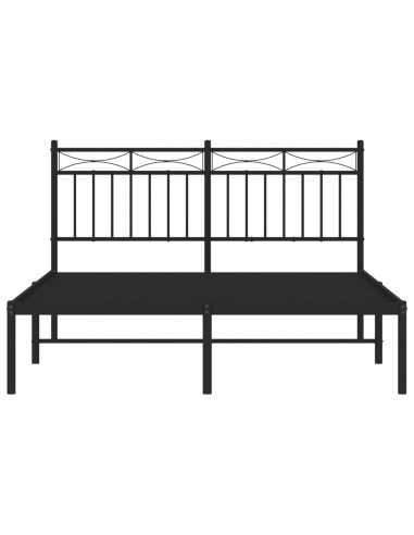 Giroletto con Testiera in Metallo Nero 135x190 cm